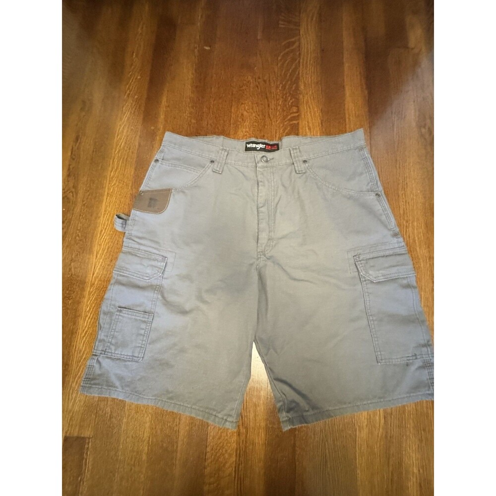 Wrangler RIGGS Workwear Men's Ripstop Ranger Cargo Shorts Green Gray Size 38